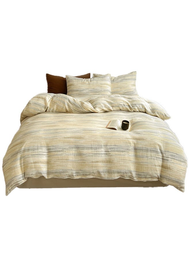 Striped Duvet Cover Set 100% Washed Cotton Bedding Duvet Cover Full Colorful Striped Pattern Modern 3 Piece Bedding Set with Zipper Closure Corner Ties,Breathable Comfortable - Image 1